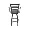 Holland Bar Stool Co Jackie with Arms 30 in. Swivel Bar Stool with Black Wrinkle Finish and Graph Coal Seat 415 - alternate 4